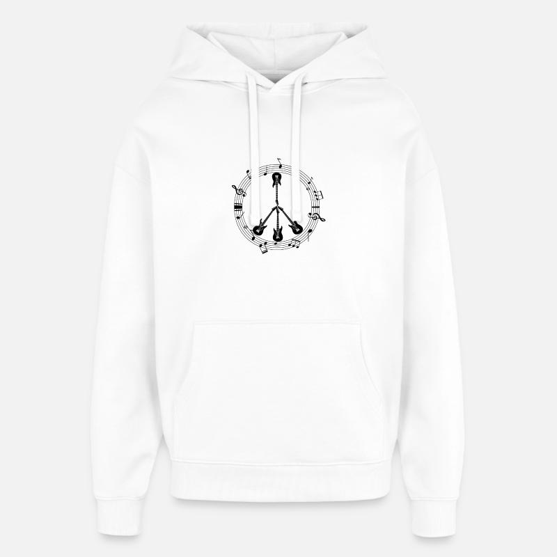 Peace and love - Sweat à capuche unisexe Stanley/Stella Oversized - blanc