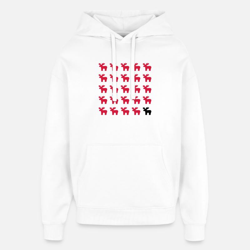 Moose Moose Pattern I Noël - Sweat à capuche unisexe Stanley/Stella Oversized - blanc