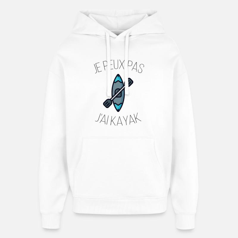 je peux pas j'ai kayak - Sweat à capuche unisexe Stanley/Stella Oversized - blanc