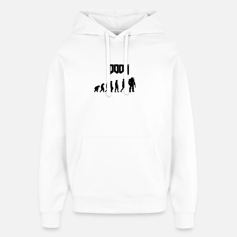 Minimalist Human Evolution Silhouettes - Oversized Unisex Hoodie by Stanley/Stella - white