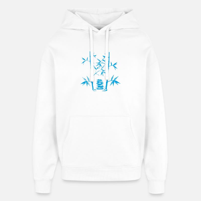 Bambou Bleu - Sweat à capuche unisexe Stanley/Stella Oversized - blanc