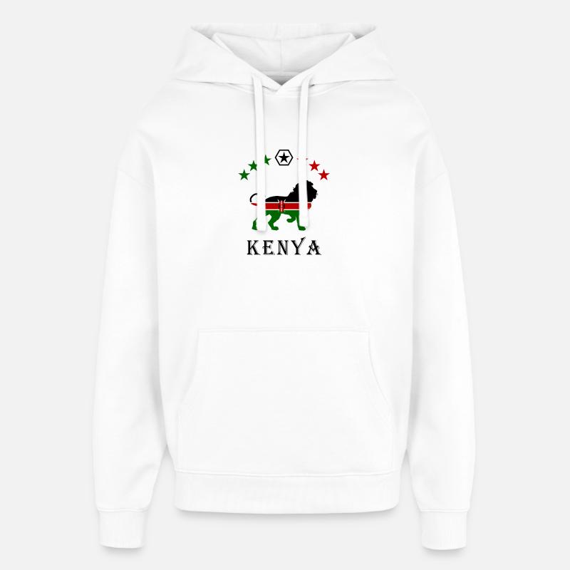 Conception de lion du Kenya - Sweat à capuche unisexe Stanley/Stella Oversized - blanc