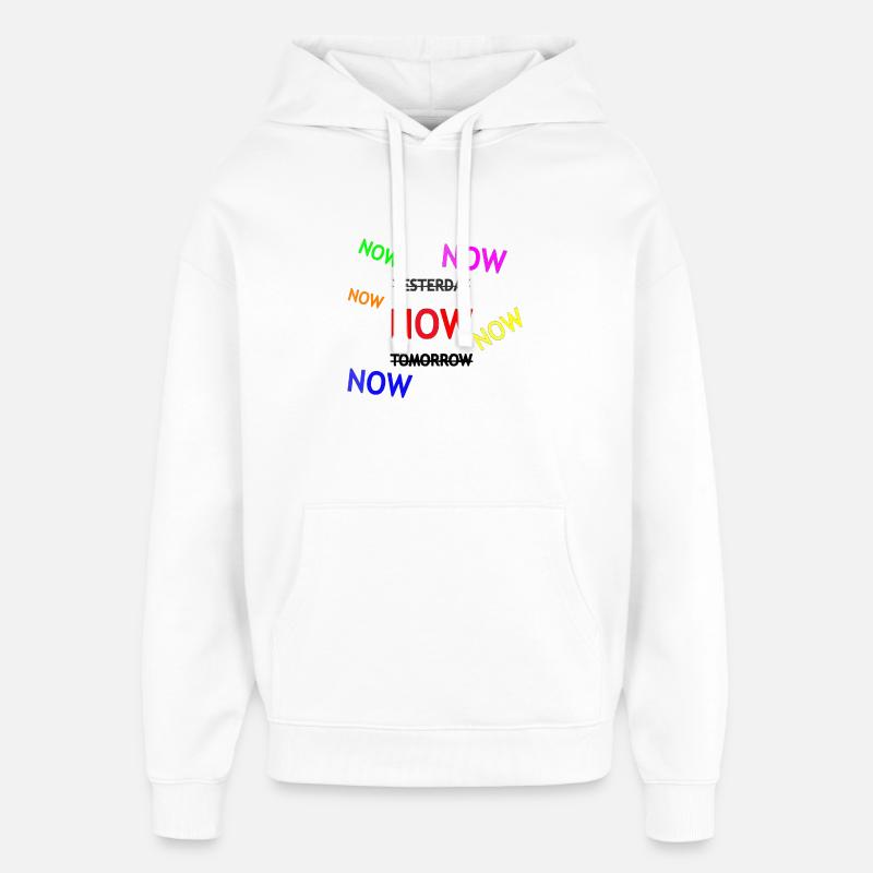 Illustration de texte de rappel dynamique - Sweat à capuche unisexe Stanley/Stella Oversized - blanc