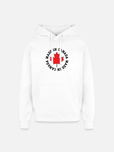Made in Canada – Maple Leaf Statement - Oversized Unisex Hoodie by Stanley/Stella - white