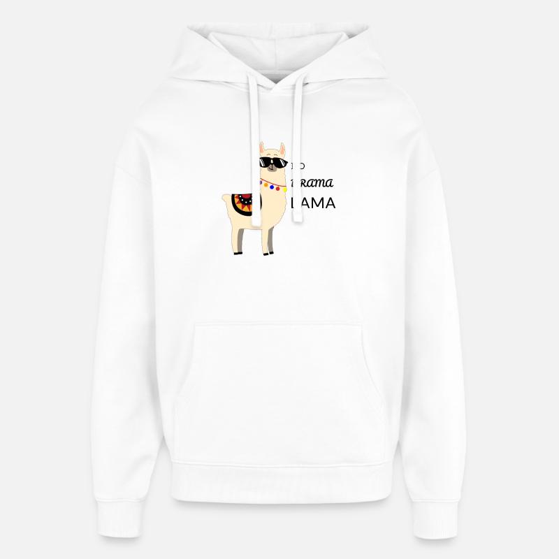 NO DRAMA LAMA - Sweat à capuche unisexe Stanley/Stella Oversized - blanc