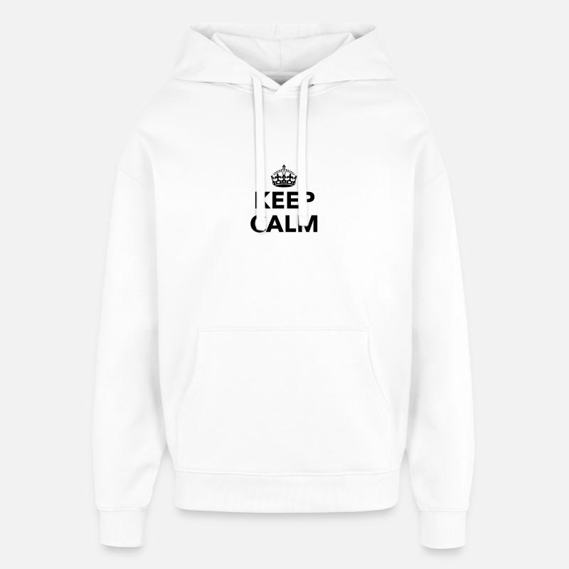 keep calm customizable - Oversized Unisex Hoodie by Stanley/Stella - white