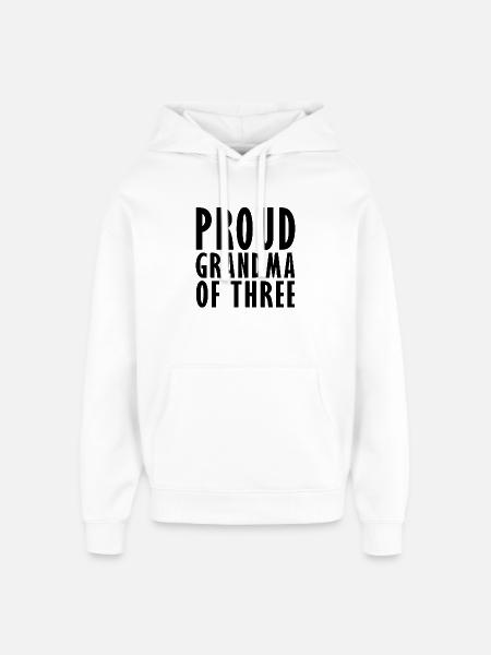 Fière grand-mère de 3 - Sweat à capuche unisexe Stanley/Stella Oversized - blanc