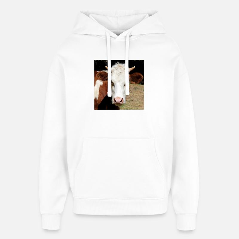 Affiche vache - Sweat à capuche unisexe Stanley/Stella Oversized - blanc