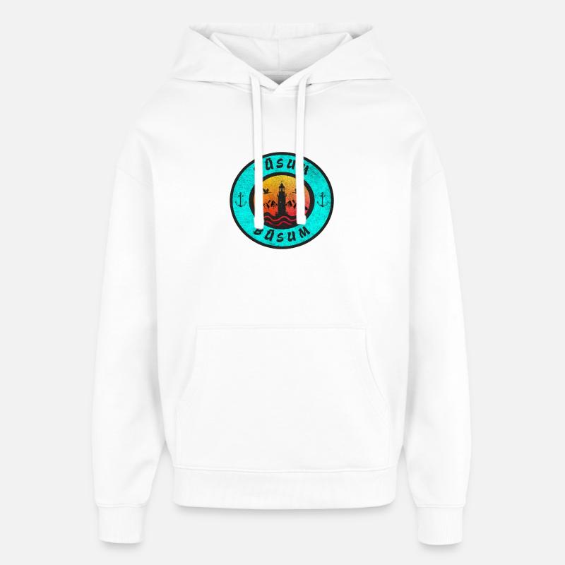 Büsum Leuchtturm Design / Geschenkidee - Oversized Unisex Hoodie von Stanley/Stella - Weiß