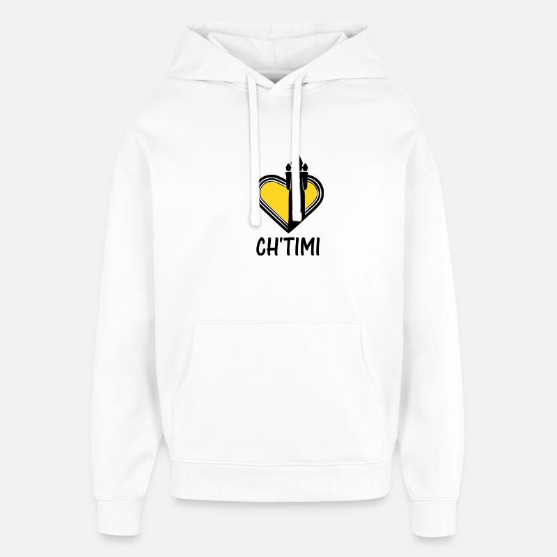 ch'timi - Sweat à capuche unisexe Stanley/Stella Oversized - blanc