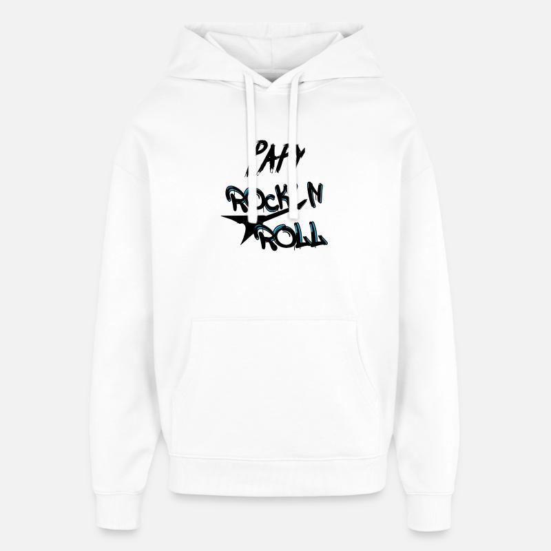 Papy Rock'n Roll Guitare Rockeur - Sweat à capuche unisexe Stanley/Stella Oversized - blanc