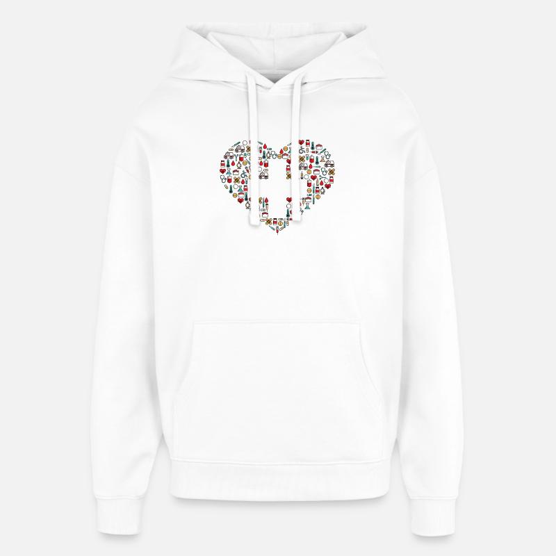 Premiers secours Médecine Infirmière Médecin Docteur - Sweat à capuche unisexe Stanley/Stella Oversized - blanc