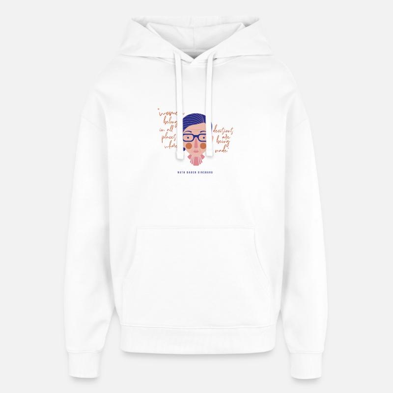 Ruth Bader Ginsburg - Sweat à capuche unisexe Stanley/Stella Oversized - blanc