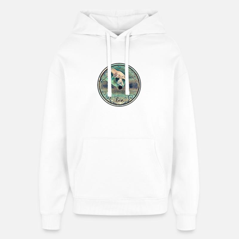 Ours polaire sous l'eau - Sweat à capuche unisexe Stanley/Stella Oversized - blanc