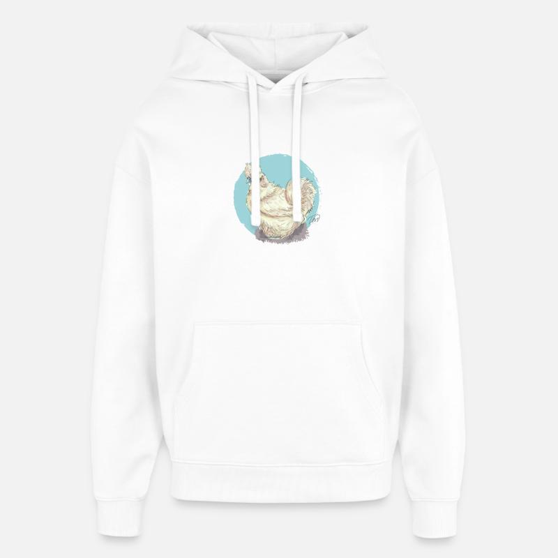 Poule en soie blanche - Sweat à capuche unisexe Stanley/Stella Oversized - blanc