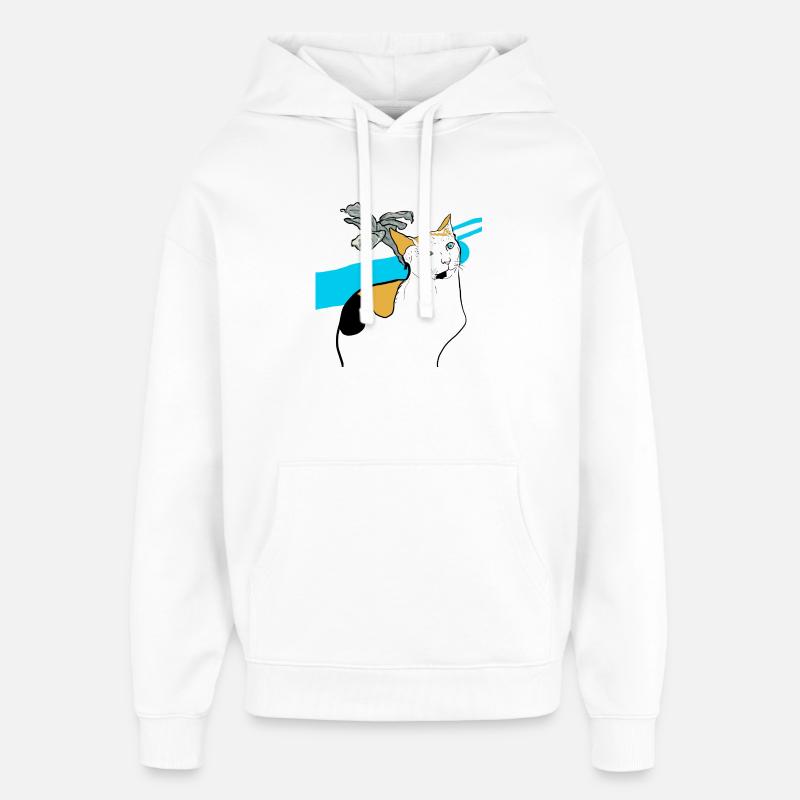 sitzende Katze - Oversized Unisex Hoodie von Stanley/Stella - Weiß