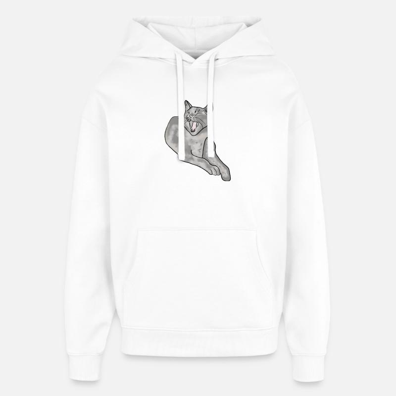 chat - Sweat à capuche unisexe Stanley/Stella Oversized - blanc