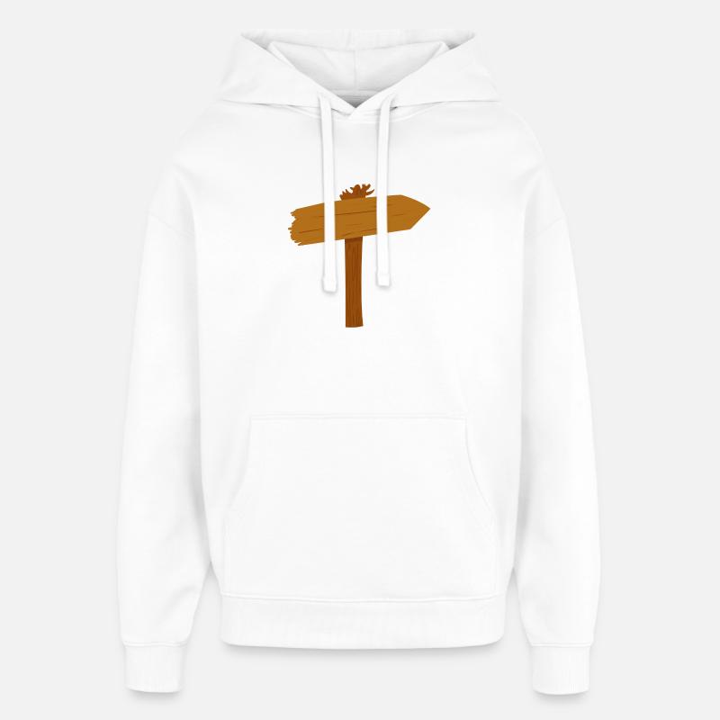 Signpost Path Path Direction - Oversized Unisex Hoodie by Stanley/Stella - white