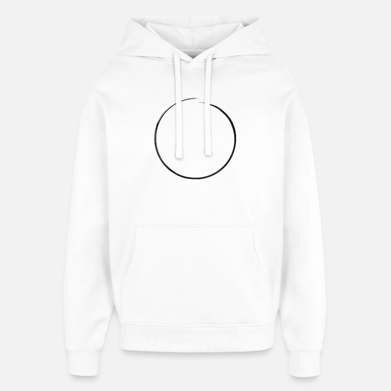 cercle noir ouvert | Bord sale - Sweat à capuche unisexe Stanley/Stella Oversized - blanc