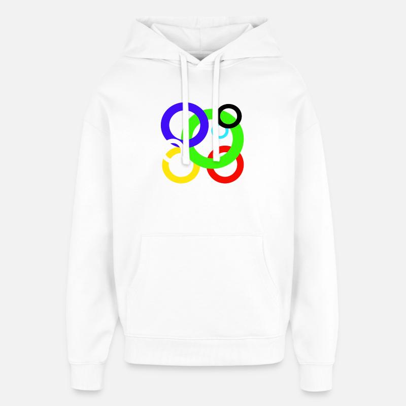 Design anneaux colorés - Sweat à capuche unisexe Stanley/Stella Oversized - blanc