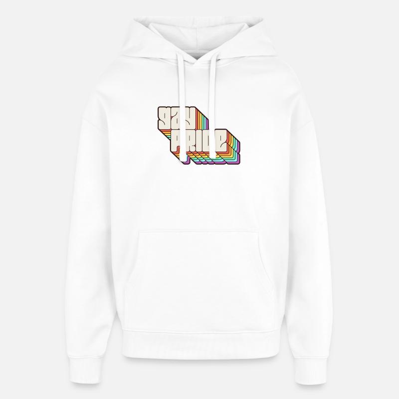 Gay Pride Regenbogen Schatten Statement - Oversized Unisex Hoodie von Stanley/Stella - Weiß