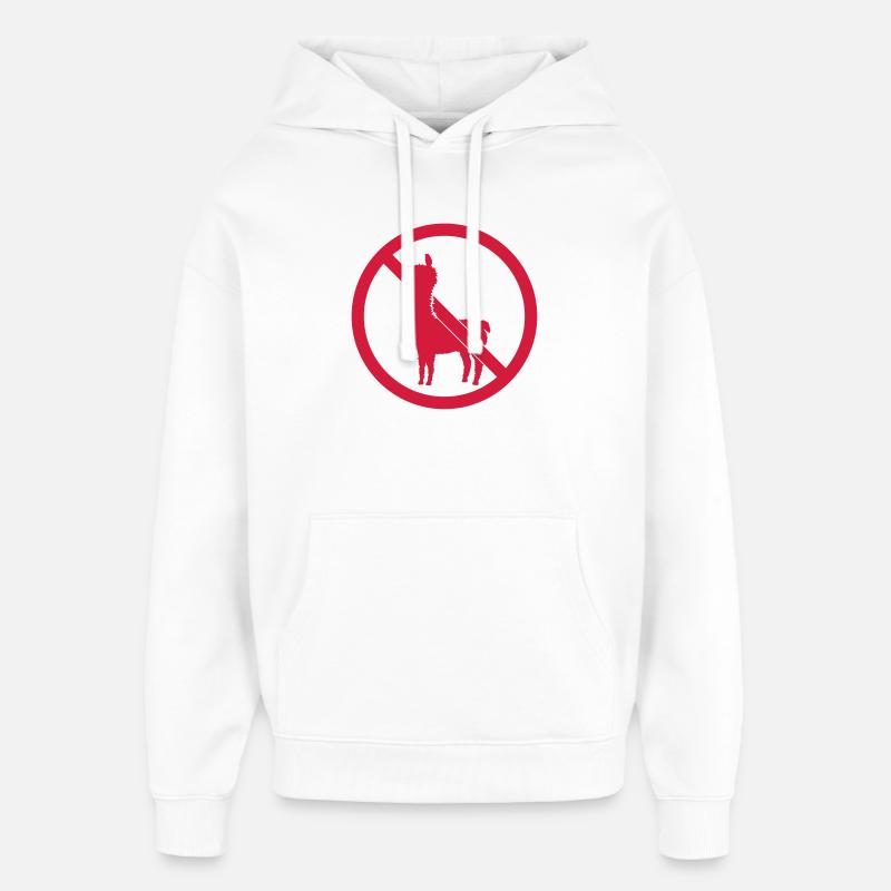 Alpaga signe interdit - Sweat à capuche unisexe Stanley/Stella Oversized - blanc