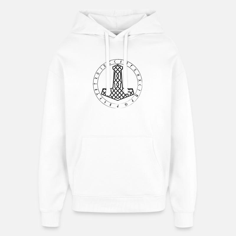 Mjöllnir Wikinger symbol - Oversized Unisex Hoodie von Stanley/Stella - Weiß