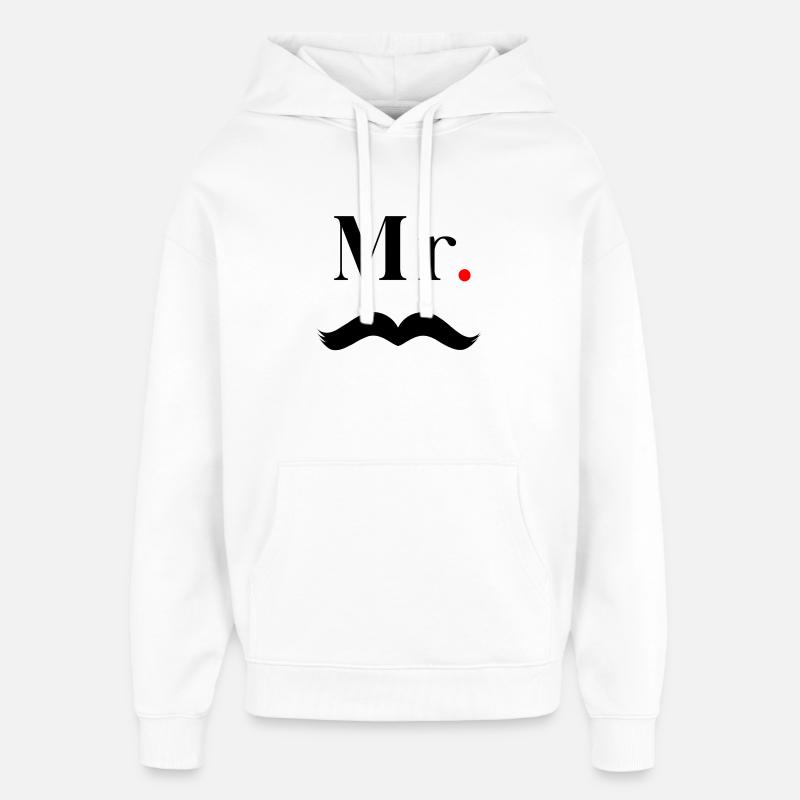 Herr Schwarzer Schnurrbart - Oversized Unisex Hoodie von Stanley/Stella - Weiß