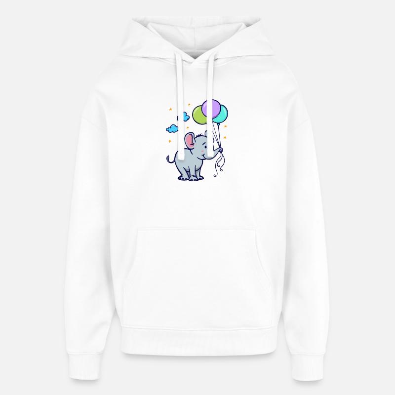 Animal Éléphant - Sweat à capuche unisexe Stanley/Stella Oversized - blanc