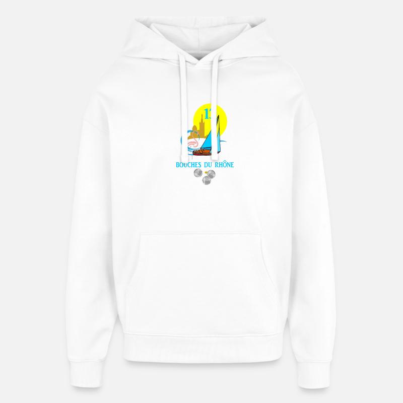 Bouches du rhône - Sweat à capuche unisexe Stanley/Stella Oversized - blanc