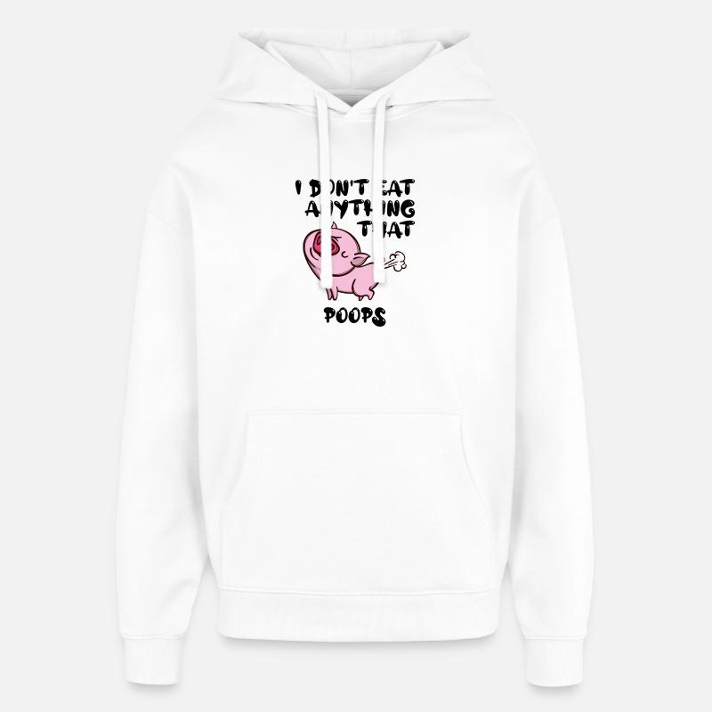 Porc végétalienne Déclaration - Sweat à capuche unisexe Stanley/Stella Oversized - blanc