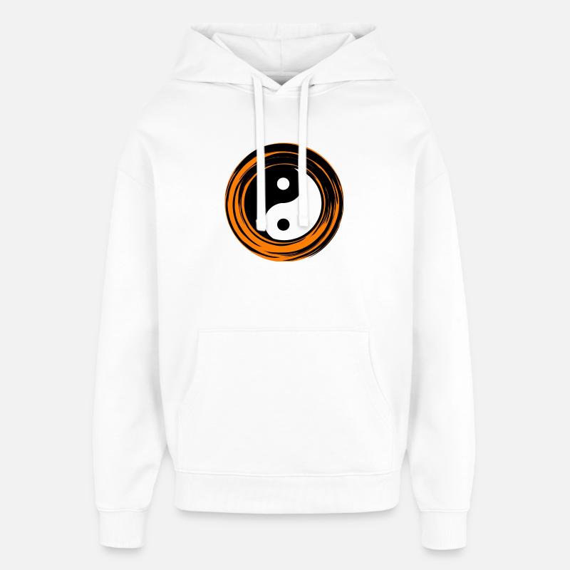 Yin-Yang orange - Sweat à capuche unisexe Stanley/Stella Oversized - blanc