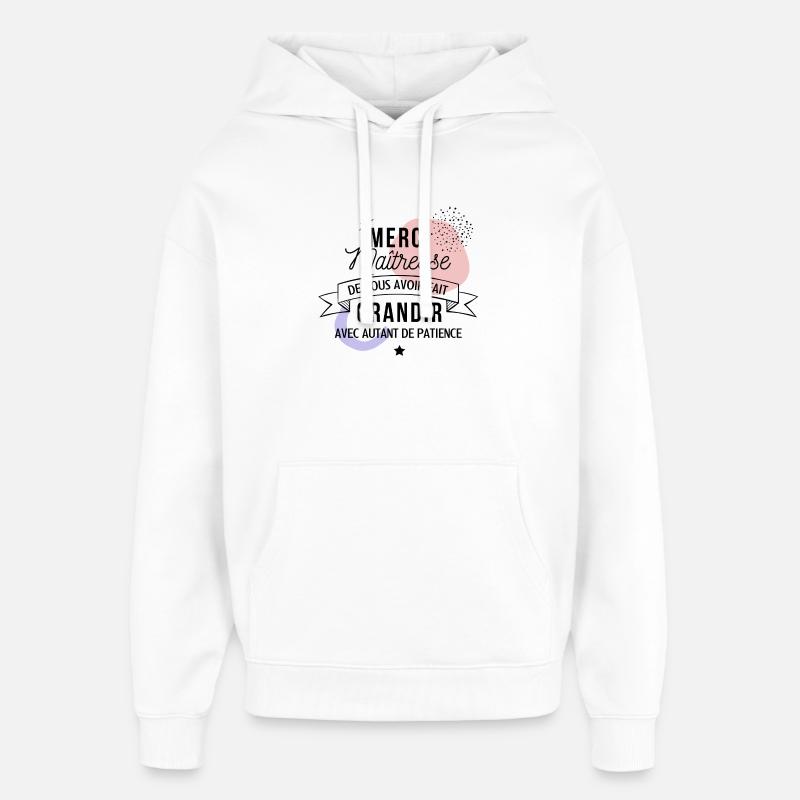 Merci maîtresse - Sweat à capuche unisexe Stanley/Stella Oversized - blanc