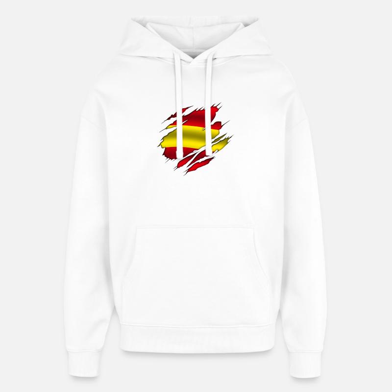 Spanien - Spanien - Spanien - Zerrissenes Design - Oversized Unisex Hoodie von Stanley/Stella - Weiß