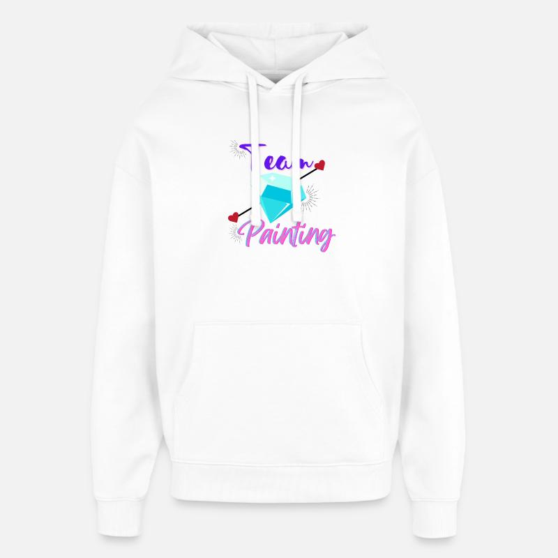 Team Diamond Painting - Sweat à capuche unisexe Stanley/Stella Oversized - blanc