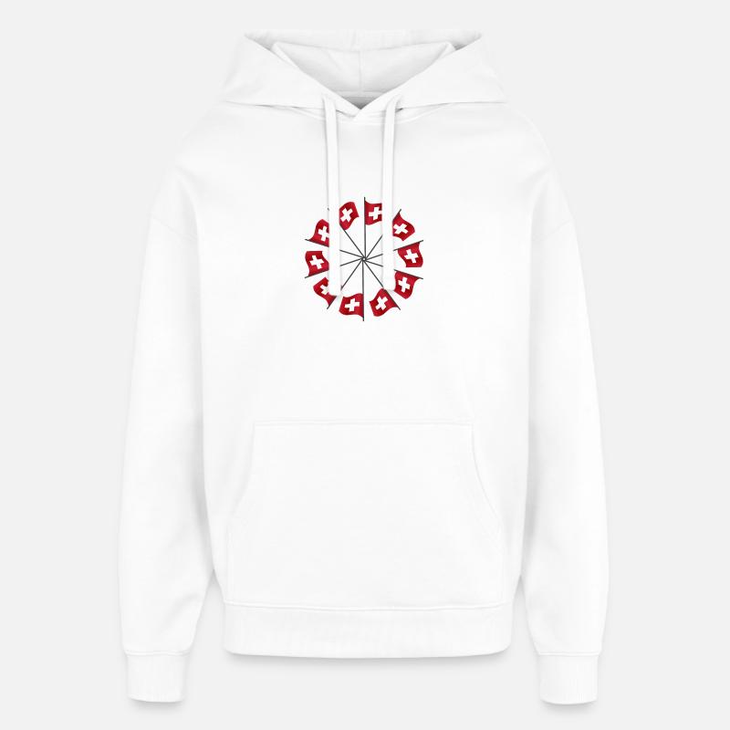 Schweizerfahnen | Swiss flags - Oversized Unisex Hoodie von Stanley/Stella - Weiß