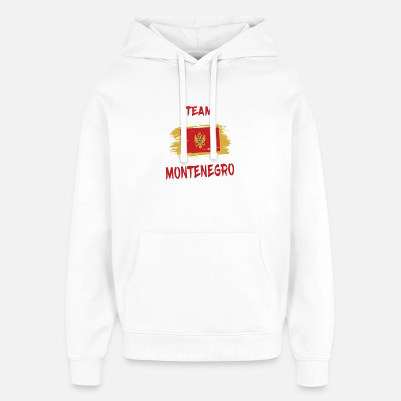 Team Montenegro flags design/gift idea - Oversized Unisex Hoodie by Stanley/Stella - white