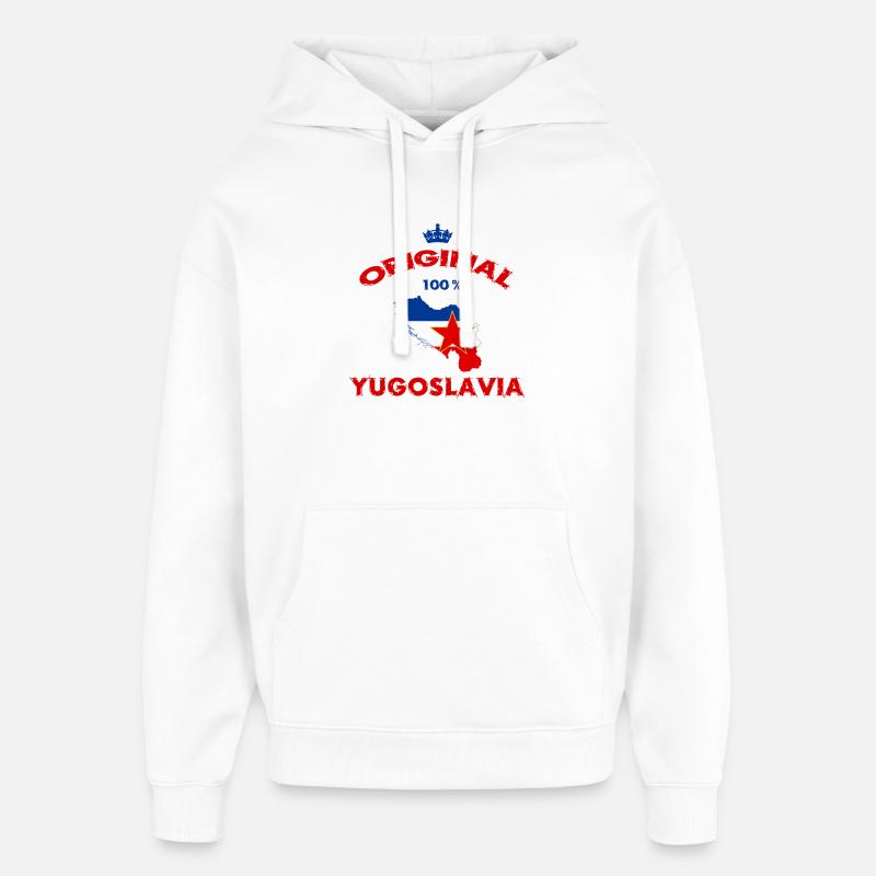 Drapeaux Yougoslavie 100% originaux - Sweat à capuche unisexe Stanley/Stella Oversized - blanc