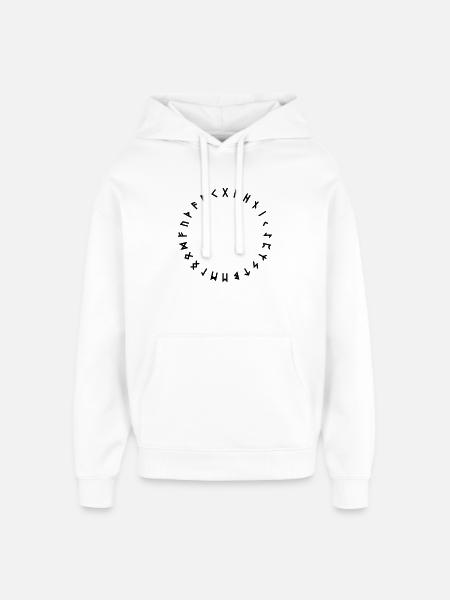 Runenalphabet im Kreis Symbole - Oversized Unisex Hoodie von Stanley/Stella - Weiß