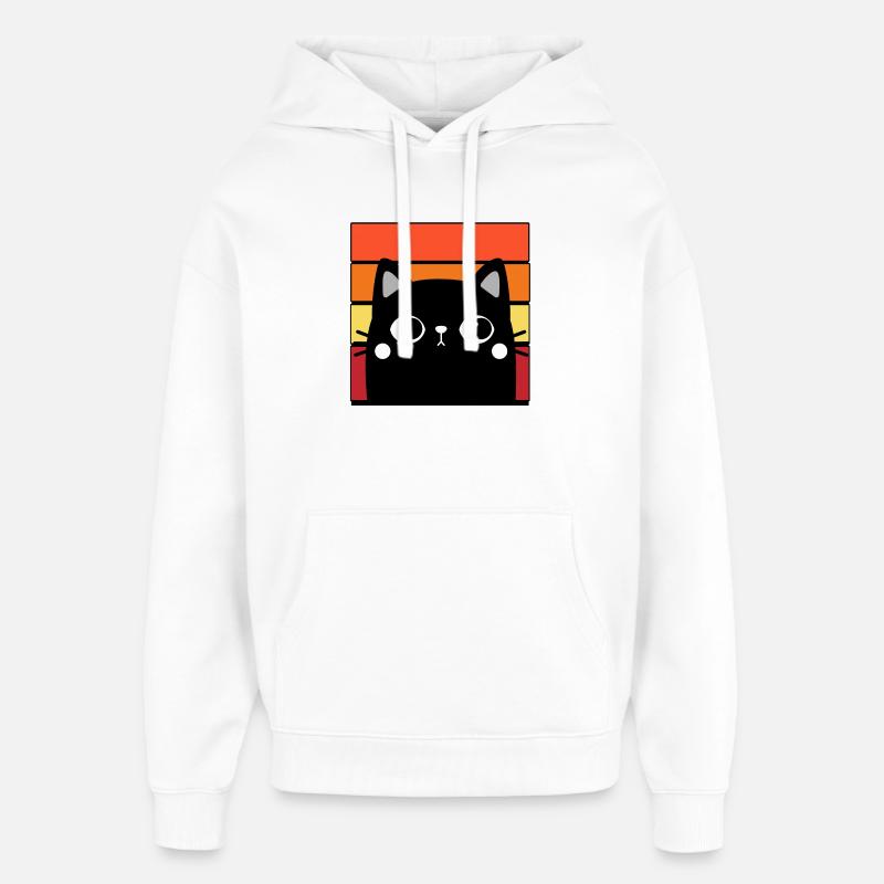 Katze und bunter Hintergrund - Oversized Unisex Hoodie von Stanley/Stella - Weiß
