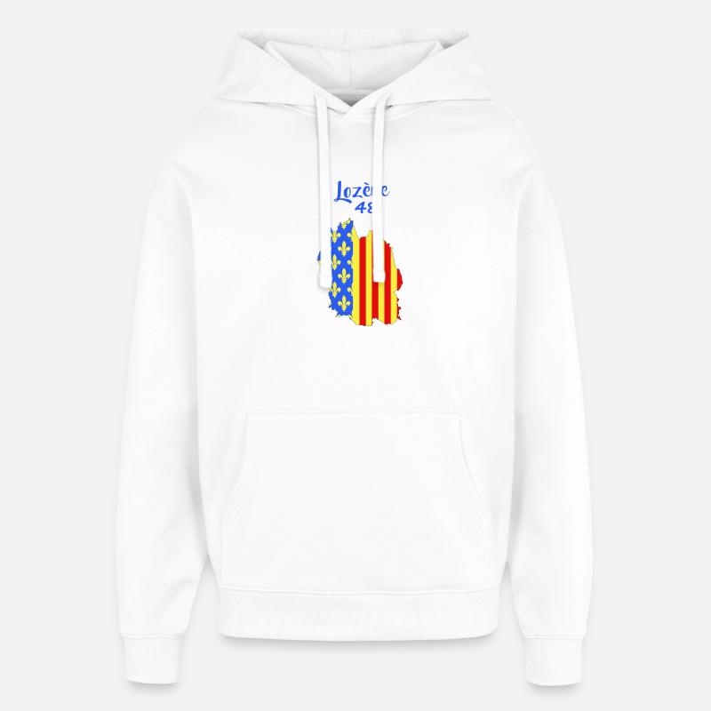 Lozère - Sweat à capuche unisexe Stanley/Stella Oversized - blanc