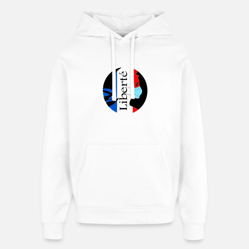 Liberté - Sweat à capuche unisexe Stanley/Stella Oversized - blanc