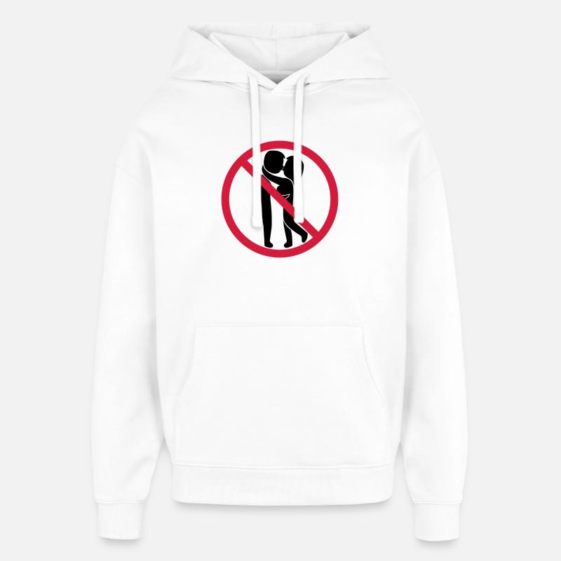 Signe interdit de baiser - Sweat à capuche unisexe Stanley/Stella Oversized - blanc