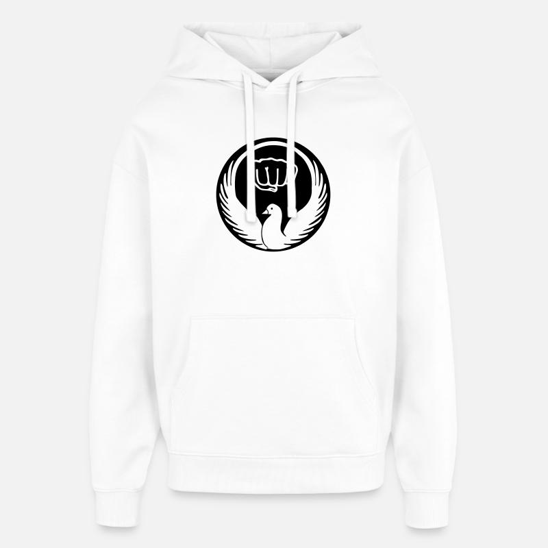 Wado pigeon avec poing de karaté - Sweat à capuche unisexe Stanley/Stella Oversized - blanc