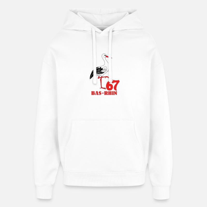 Bas-Rhin - Sweat à capuche unisexe Stanley/Stella Oversized - blanc