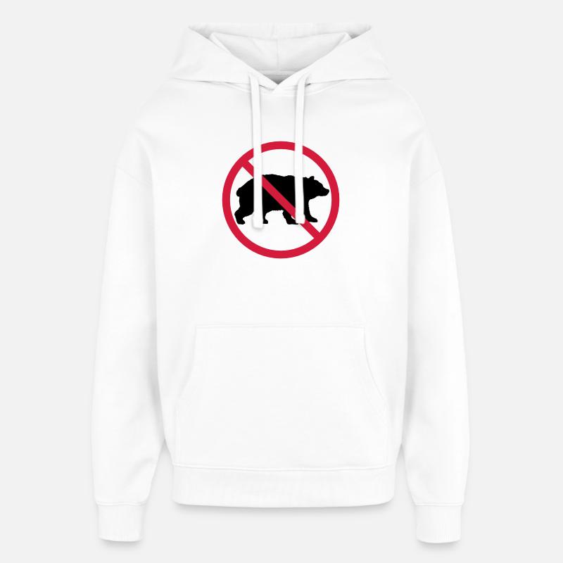 Bear Forbidden Shield - Oversized Unisex Hoodie by Stanley/Stella - white