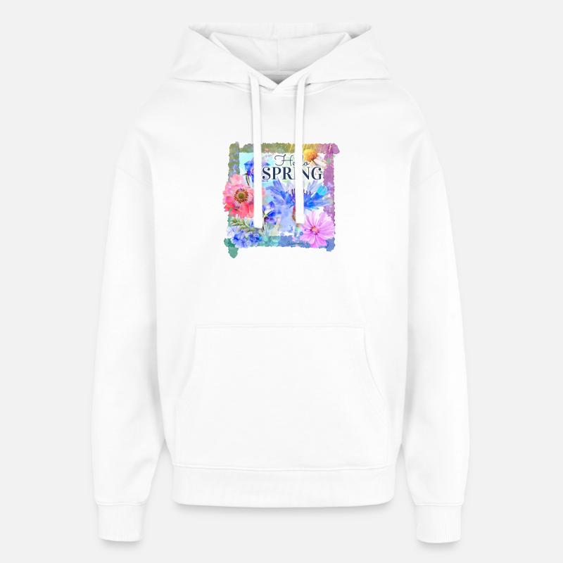 Spring flowers | hello spring - Oversized Unisex Hoodie by Stanley/Stella - white