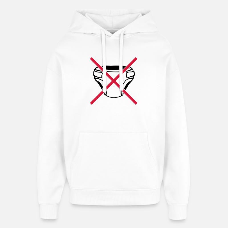 Bouclier pas de couche - Sweat à capuche unisexe Stanley/Stella Oversized - blanc