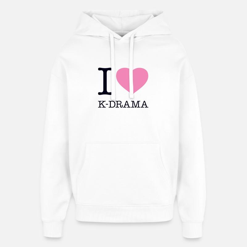 J’ADORE K-DRAMA - Sweat à capuche unisexe Stanley/Stella Oversized - blanc