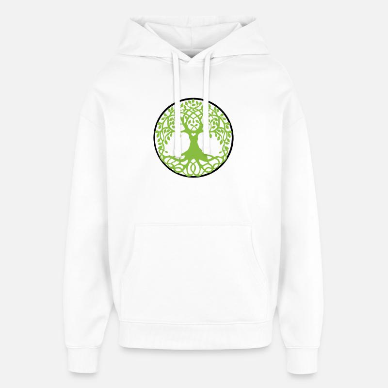 Mandala Arbre de Vie - Sweat à capuche unisexe Stanley/Stella Oversized - blanc